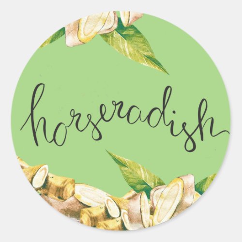 Horseradish root classic round sticker