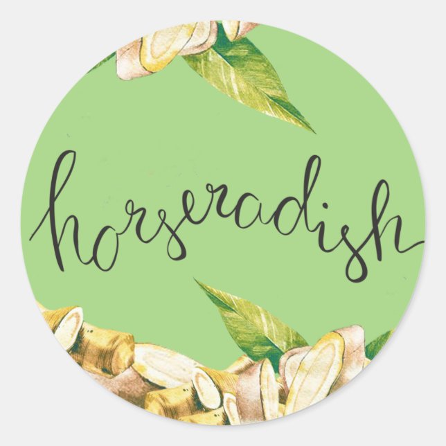 Horseradish root classic round sticker (Front)