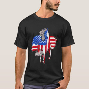 Horses America Flag 4th Of July Independence Day T-Shirt
