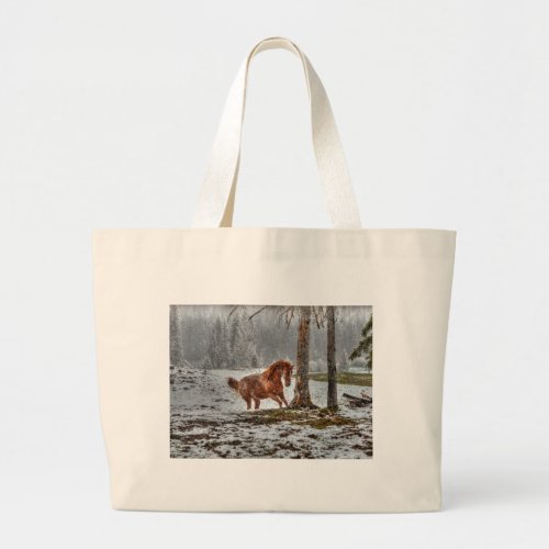 Horses _ American Western Theme Large Tote Bag