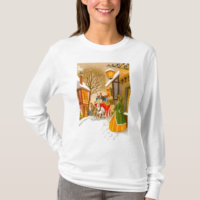 Horses and carriage in the snow T-Shirt (Front)