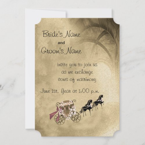 Horses and Carriage Wedding Invitation