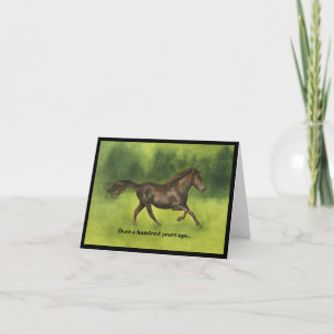 Horses and cars Folded Greeting Card