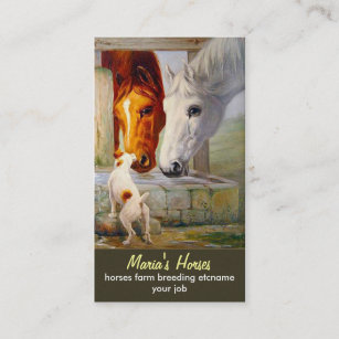 horses and dog business card