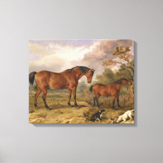 Horses and dogs painting on canvas for decoration