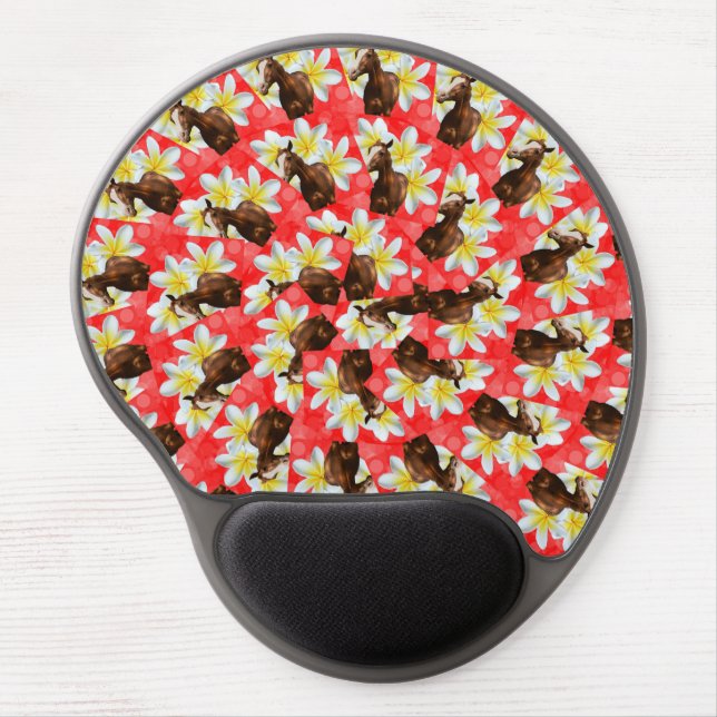 Horses And Frangipanis, Gel Mousepad (Front)