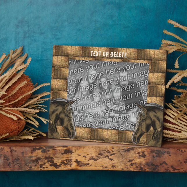 Horses And Hay Bales Add Your Photo Personalized Plaque (Side)