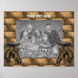 Horses And Hay Bales Add Your Photo Personalized Poster