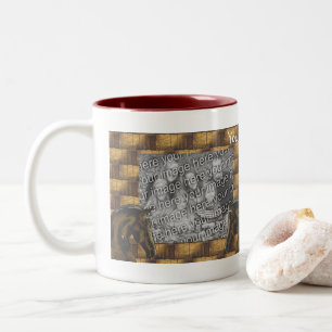 Horses And Hay Bales Personalized Photo Two-Tone Coffee Mug