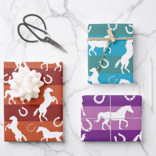 Horses and Horseshoes All Occasion Wrapping Paper Sheets