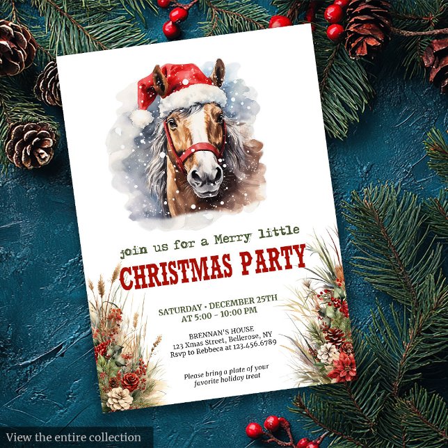 Horses and lassos Christmas party printable invite (Horses and lassos Christmas party printable invite)