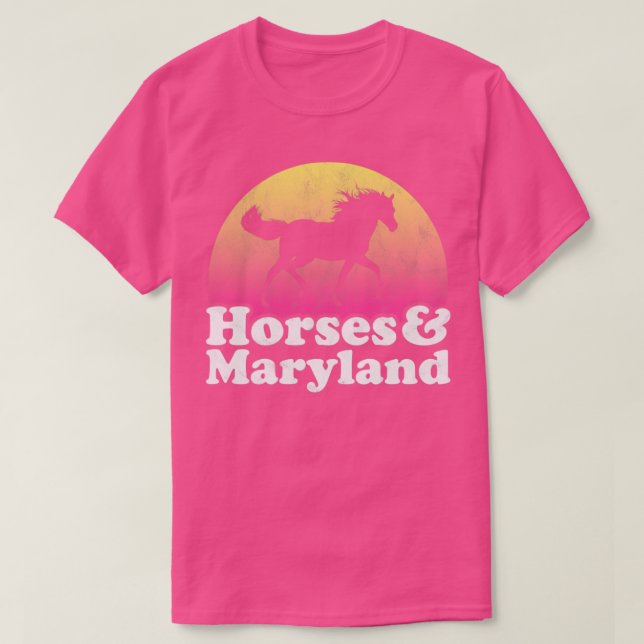 Horses and Maryland Gift for Horse Lovers  T-Shirt (Design Front)