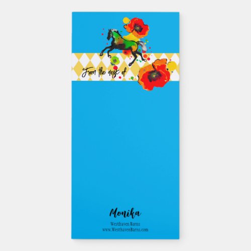 Horses and Poppies Magnetic Notepad
