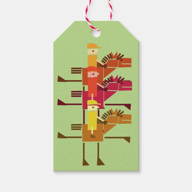 Horses and riders gift tags (Front)