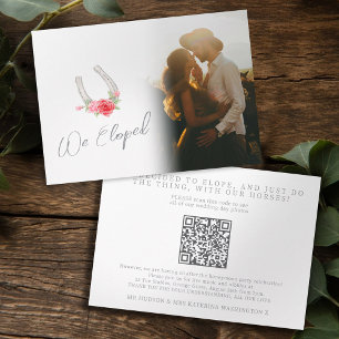 Horses and roses announcement wedding Photos QR