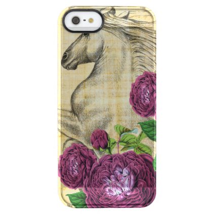 Horses And Roses Clear iPhone SE/5/5s Case