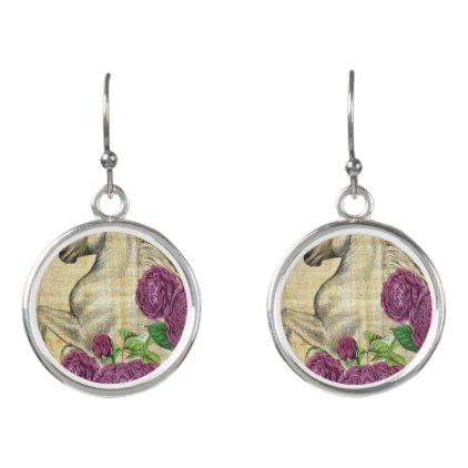 Horses And Roses Earrings