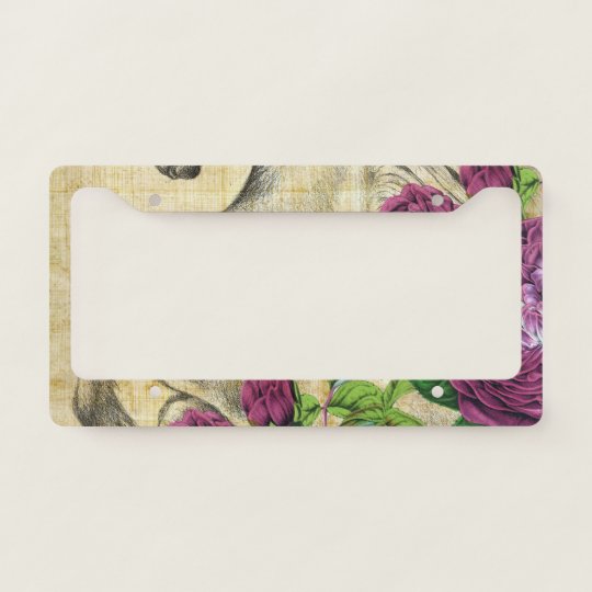 Horses And Roses License Plate Frame