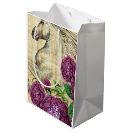 Horses And Roses Medium Gift Bag