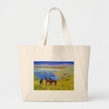Horses And Seascapecolorful Tote Bag by artistjandavies at Zazzle