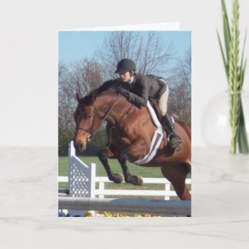 Horses And Show Jumping Greeting Card by HorseStall at Zazzle