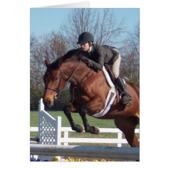 Horses and Show Jumping Greeting Card