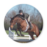 Horses and Show Jumping Round Magnet