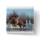 Horses and Show Jumping Square Pin