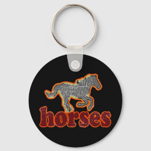 horses animal farm country style keychain