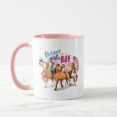 "Horses Are A Girls BFF" Friends Watercolor Art Mug (Left)