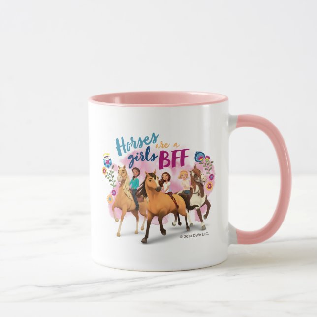 "Horses Are A Girls BFF" Friends Watercolor Art Mug (Right)