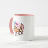 "Horses Are A Girls BFF" Friends Watercolor Art Mug (Front Left)