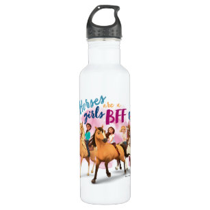 "Horses Are A Girls BFF" Friends Watercolor Art Stainless Steel Water Bottle