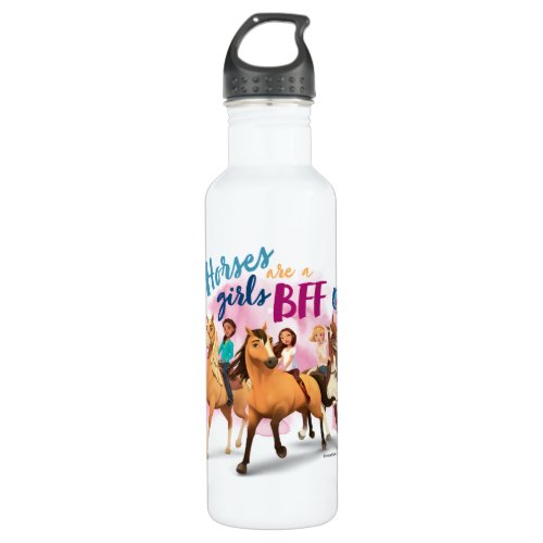 Horses Are A Girls BFF Friends Watercolor Art Stainless Steel Water Bottle