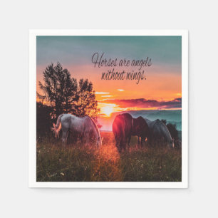 Horses are angels without wings napkins