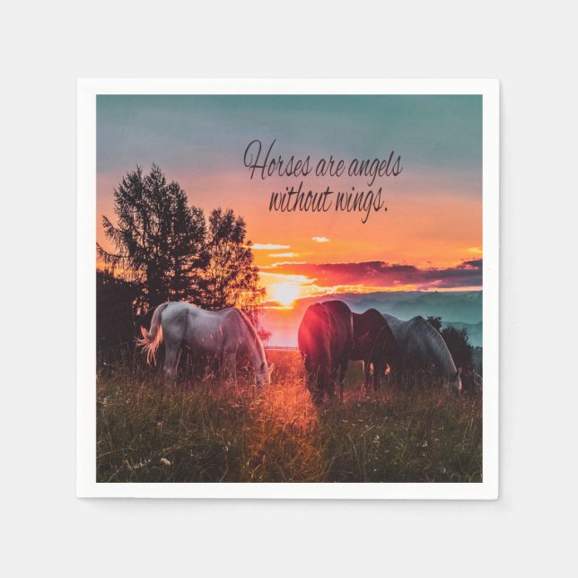 Horses are angels without wings napkins (Front)
