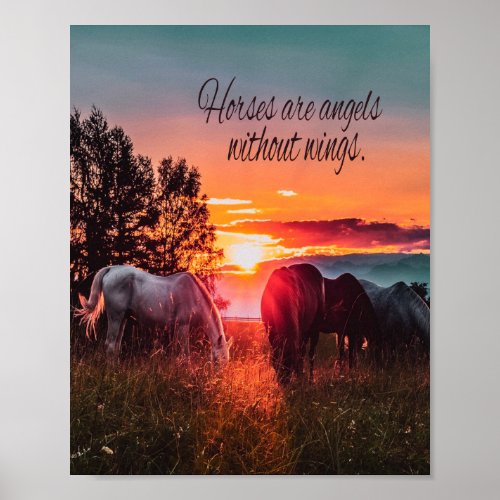 Horses are angels without wings poster