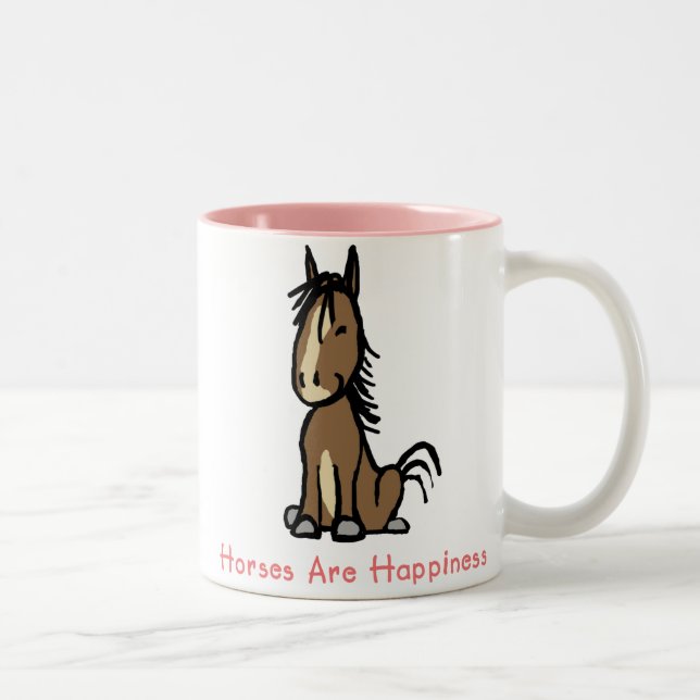 Horses Are Happiness Two-Tone Coffee Mug (Right)