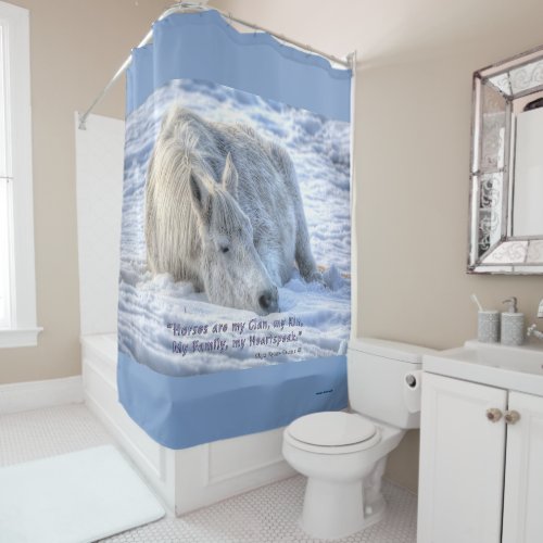 Horses are my Clan Quote Mare Asleep Motivational  Shower Curtain