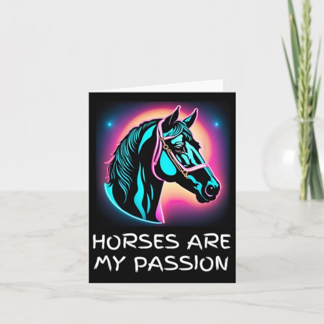 Horses Are My Pion Equestrian Lovers Horseback Rid Card (Front)