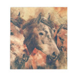 Horses Artistic Watercolor Painting Decorative Notepad at Zazzle