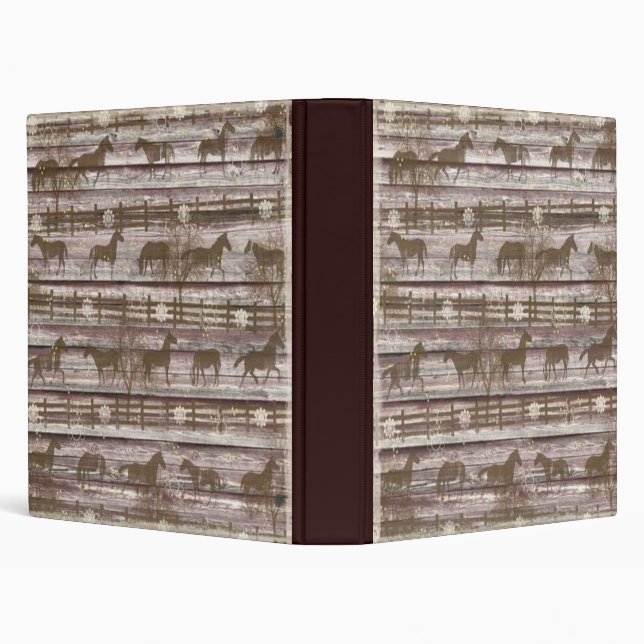 Horses At Play Binder/Album 3 Ring Binder (Background)