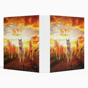 Horses at sunset throw pillow 3 ring binder
