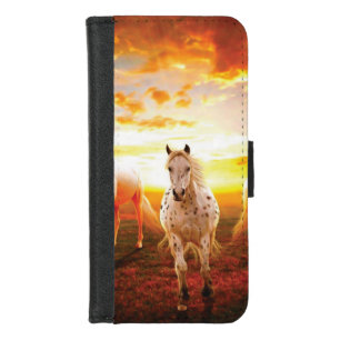 Horses at sunset throw pillow iPhone 8/7 wallet case