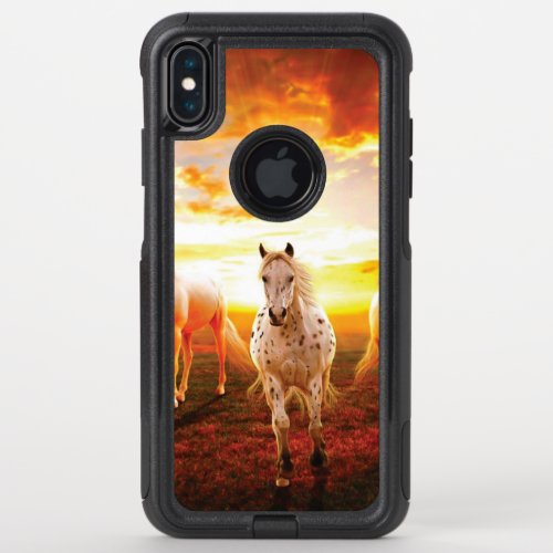 Horses at sunset throw pillow OtterBox commuter iPhone XS max case