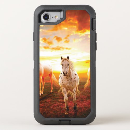 Horses at sunset throw pillow OtterBox defender iPhone SE87 case