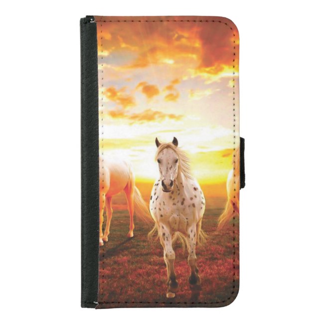 Horses at sunset throw pillow samsung galaxy wallet case (Front)
