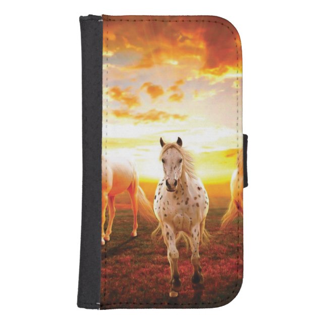 Horses at sunset throw pillow samsung galaxy wallet case (Front)