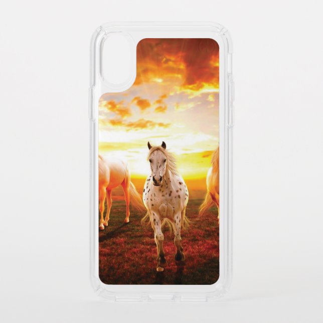 Horses at sunset throw pillow speck iPhone x case (Front)