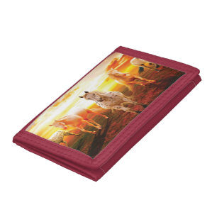 Horses at sunset throw pillow tri-fold wallet